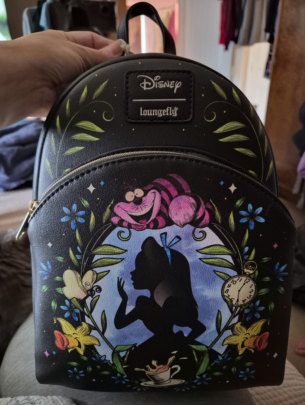 NWT Loungefly Black Alice in Wonderland Silhouette Mini Backpack